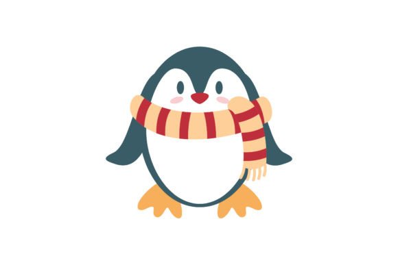 Christmas Penguin Icon: Graphics for Freebies