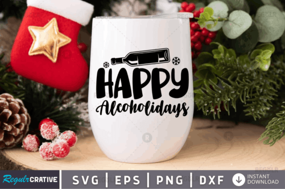 FREE Happy Alcoholidays Svg Design