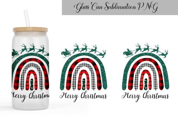 Rainbow Christmas Glass Can Graphics and Crafts