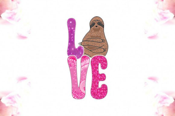Sloth Love Valentine Sublimation Graphics